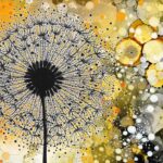 Dandelions (Ochre with 1 Flower) Coaster
