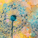 Dandelions (Orange with 1 Flower) Coaster