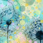 Dandelions (Turquoise with 2 Flowers) Coaster